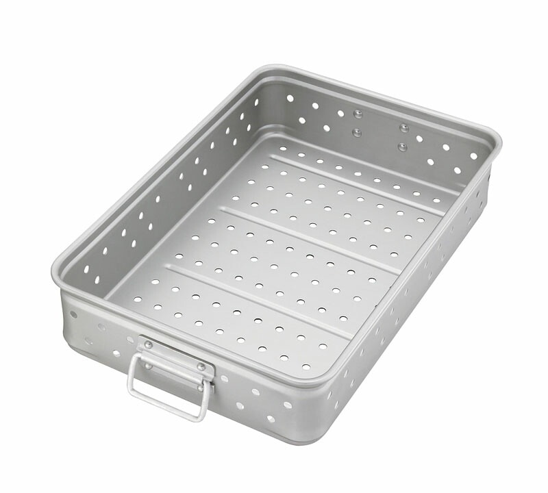 中尾アルミ製作所 アルマイト キングボックス（番重） パンチング手付き 中 60 固定取手