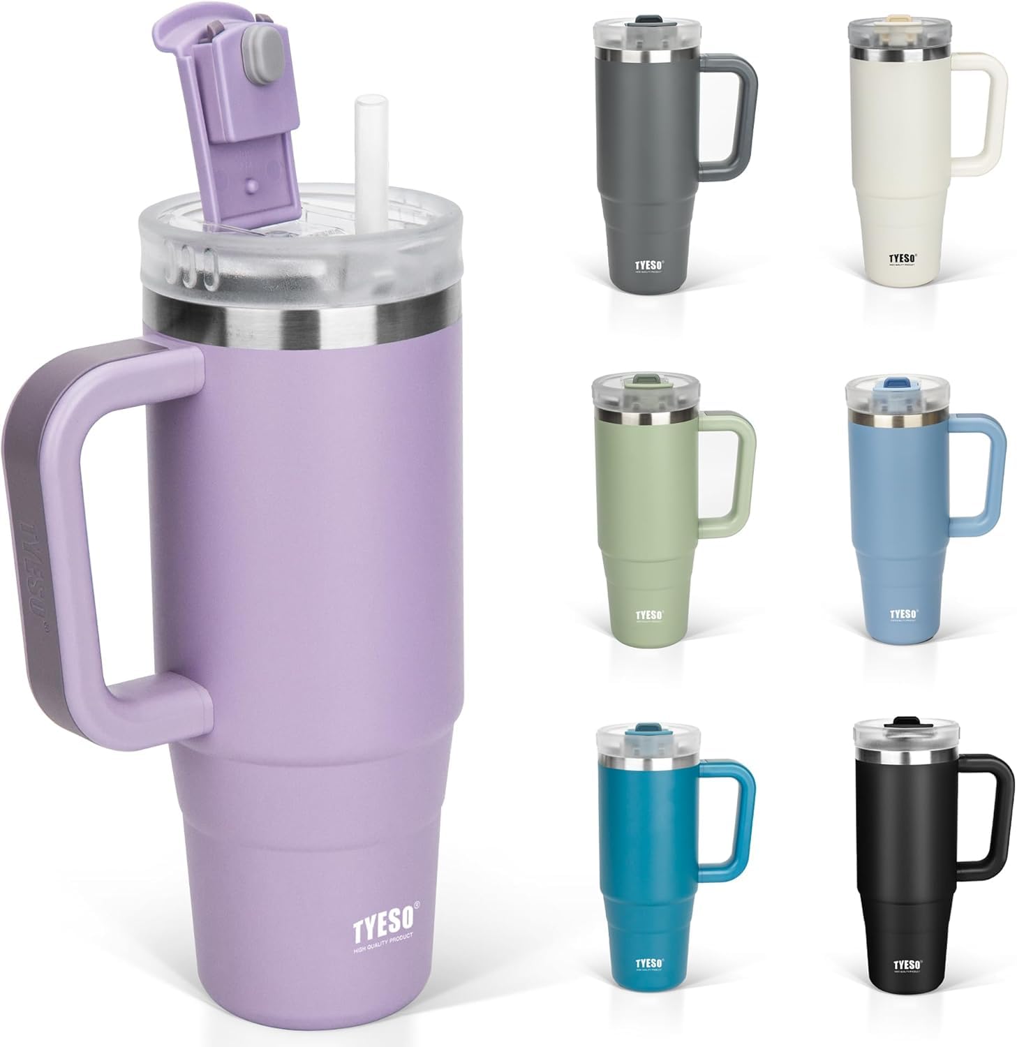 ΤYESO タンブラー 1.2L 水筒 保冷 ステンレスボトル ウォーターボトル ストロー 取っ手付き ジョッキ アウトドア 真空断熱 二重構造 広口 大容量 直飲 女の子 男の子 1200ml パー 5,608円