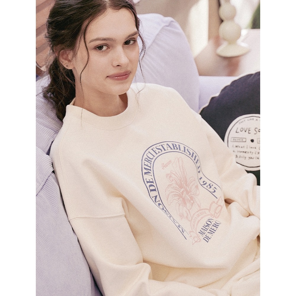 シューティングアーカイブレディースクロップルリスアーキロゴヘビースウェットシャツクリーム (FCD4TS712W)