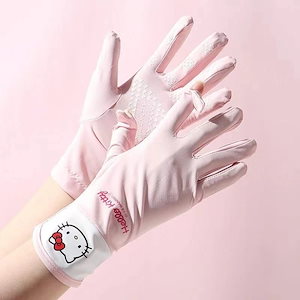 新着サンリオ正規品ハローkt日焼け止め手袋女性アイスシルク薄いタイプ紫外線対策パチャパチャパチャパチャパグ指を出してスライド止め手袋に乗ることができます