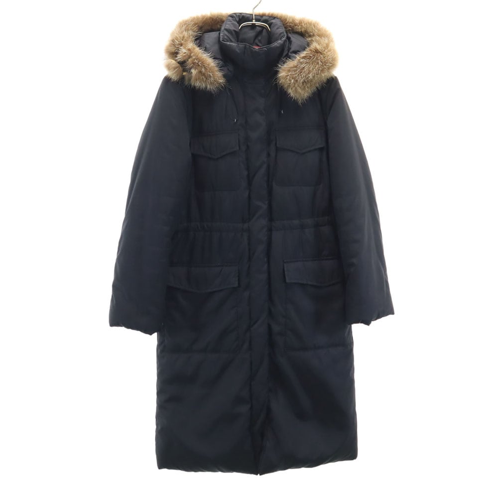 MAX&CO マックスアンドコー ダウンコート 38 ブラック フーディー レディース 古着