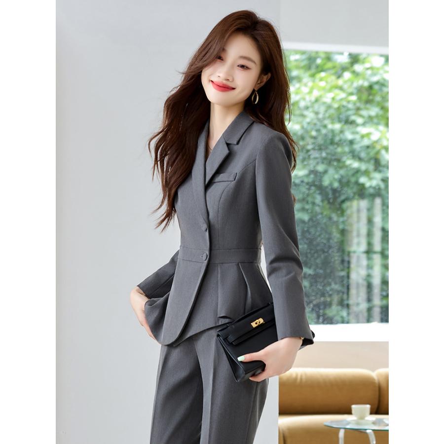 新モデル発売 大きいサイズパンツスーツレディース40代秋冬パンツスーツ卒業式ストライプテーラードジャケット＋パンツフォーマルスーツ着痩せ入学式 面接 結婚式 ４XL 利用可能なポイント