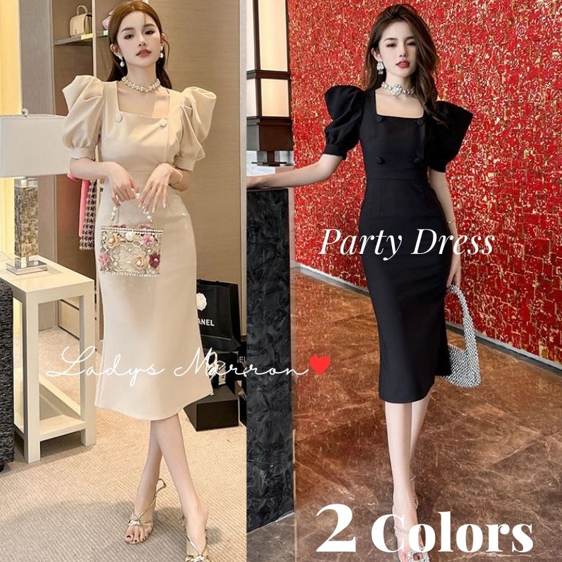 新品入荷 お呼ばれドレス 結婚式 タイトドレス マーメイドドレス パーティードレス 韓国 パワーショルダー 黒パーティードレス 半袖ドレス ベージュドレス 結婚式服装 夏ドレス 20代 30代 二次会