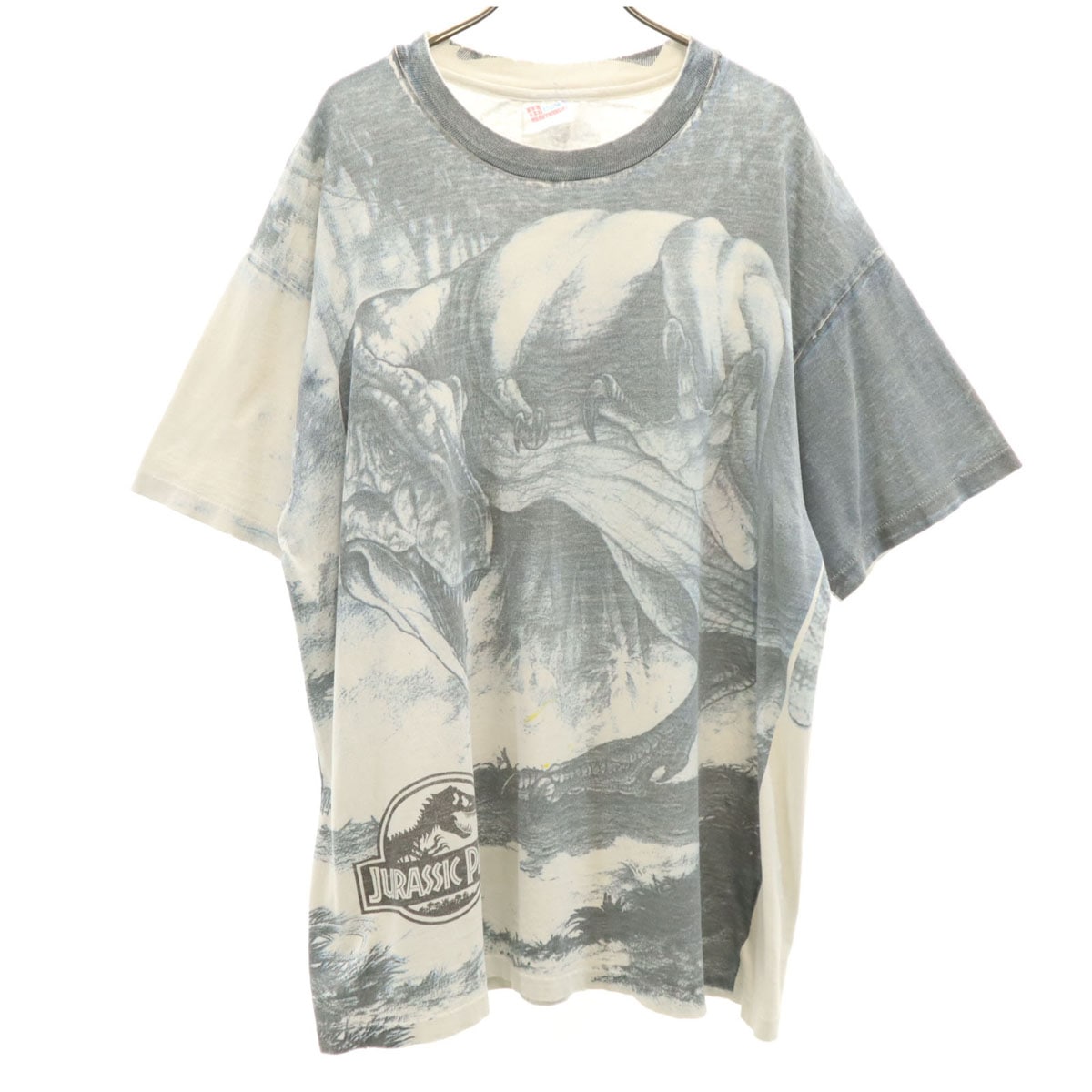 90s オールド USA製 ジュラシックパーク3 ムービーT 映画 ジェラシックパーク 半袖 Tシャツ XL グレー シングルステッチ メンズ 古着