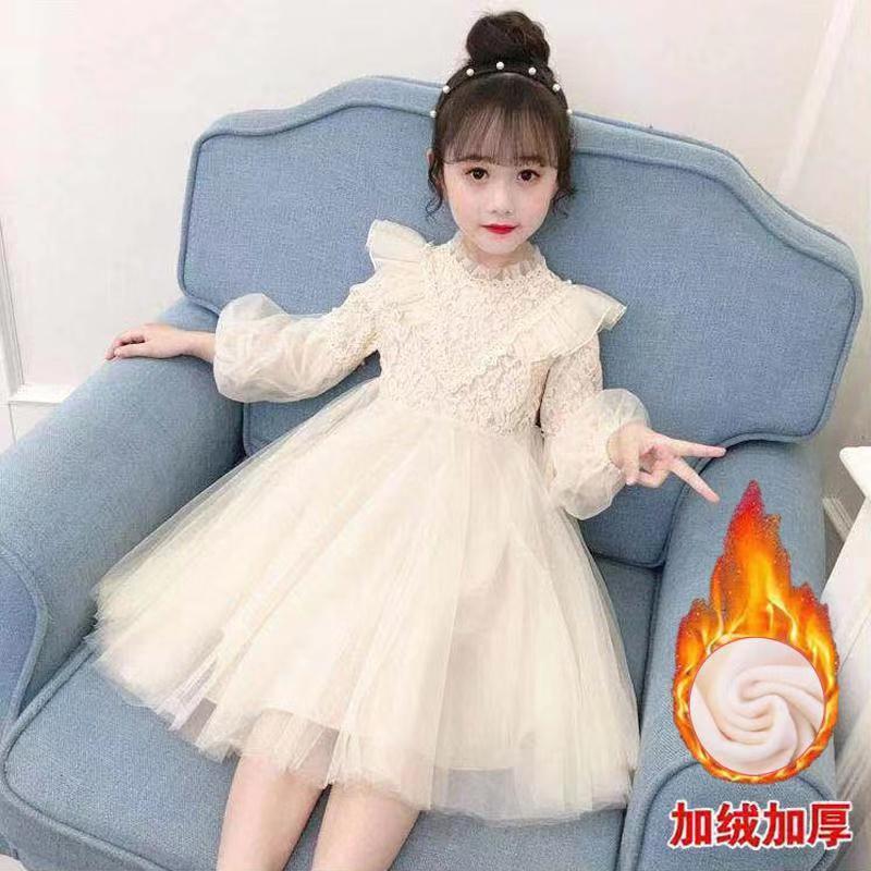 女の子秋ドレス 2024 子供服秋冬ガーゼスカート女の子長袖リトルガール西洋スタイル子供スカート 5,279円