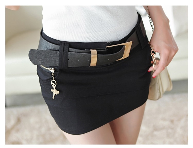 3154.ミニ丈 セクシーなタイトスカート（バレリーナブラック）2019 春夏 ミニスカ 無地