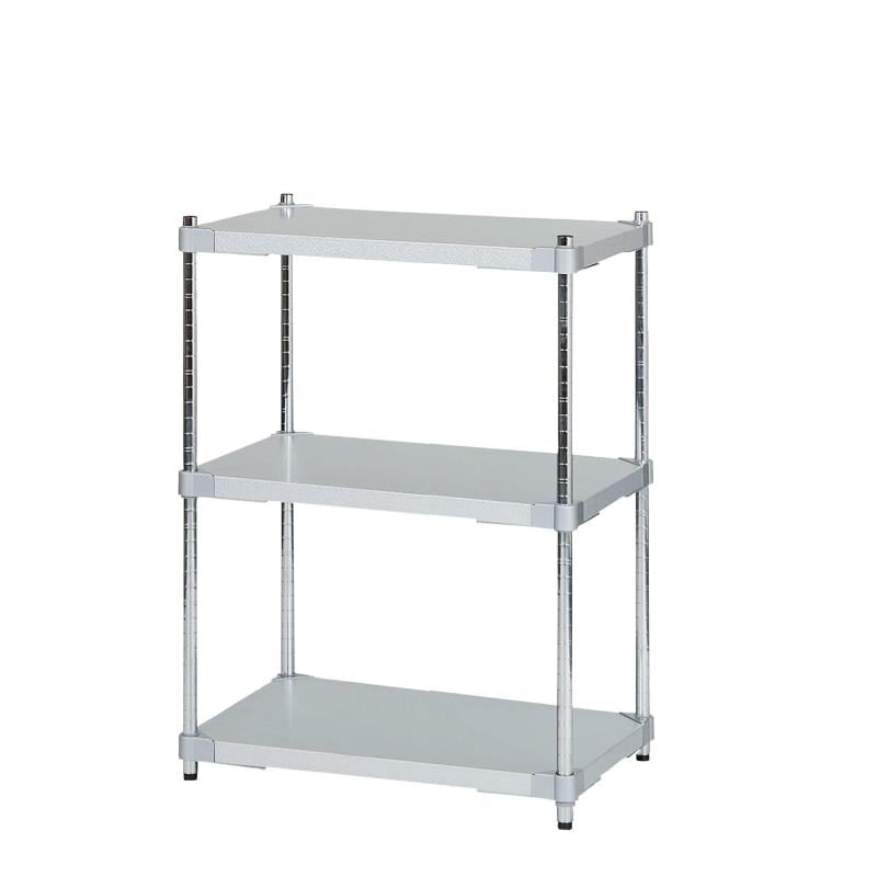 ラック スチールラック メタル シェルフ 棚 キッチン収納 3段 ポール径25mm 幅76×46奥行×高さ90cm 耐荷重240kg 防サビ シルバー ブランド: ILC