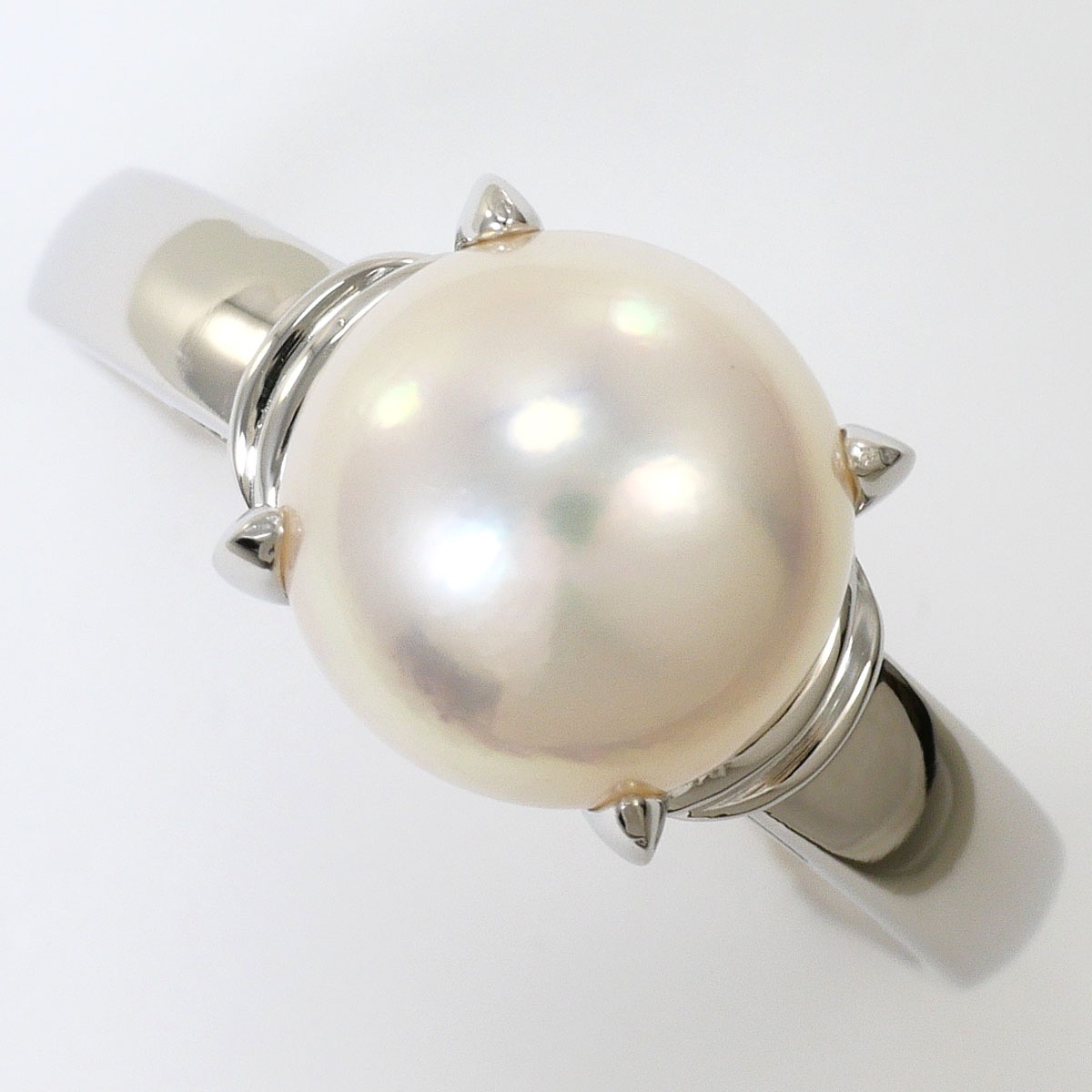 PT900 プラチナ リング・指輪 15号 パール（真珠） 総重量約5.4g ジュエリー 中古
