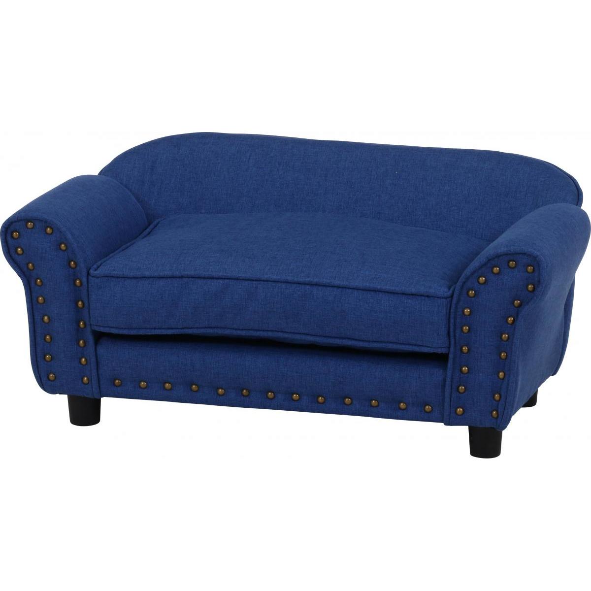 不二貿易 ペットソファ チェスターフィールド風 SF-430 BL ブルー　高級感 ペットベッド ペット家具 インテリア