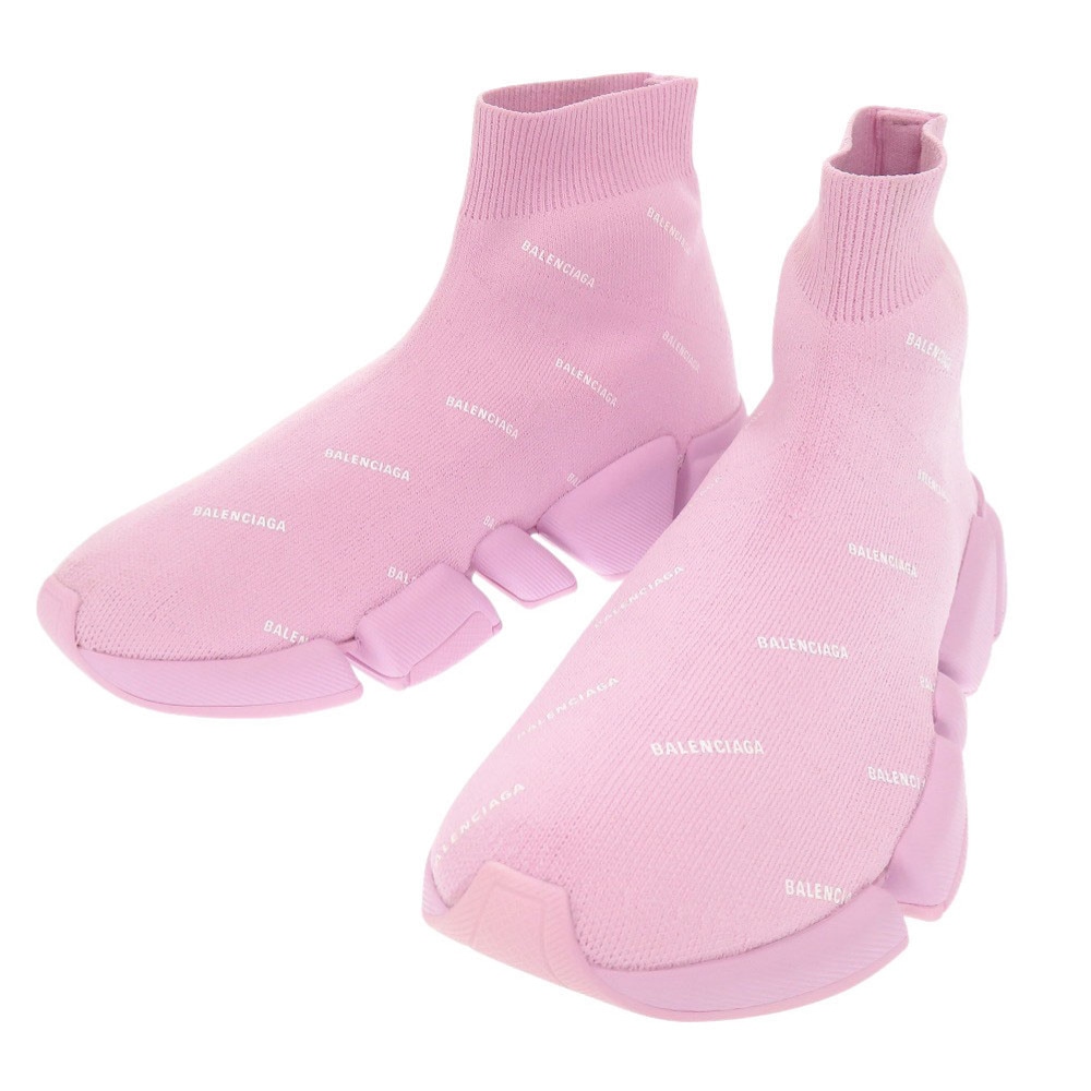 新品同様 ソックススニーカー Speed 2.0 617196 スニーカー ポリエステル/ラバー ピンク 0543【中古】 レディース