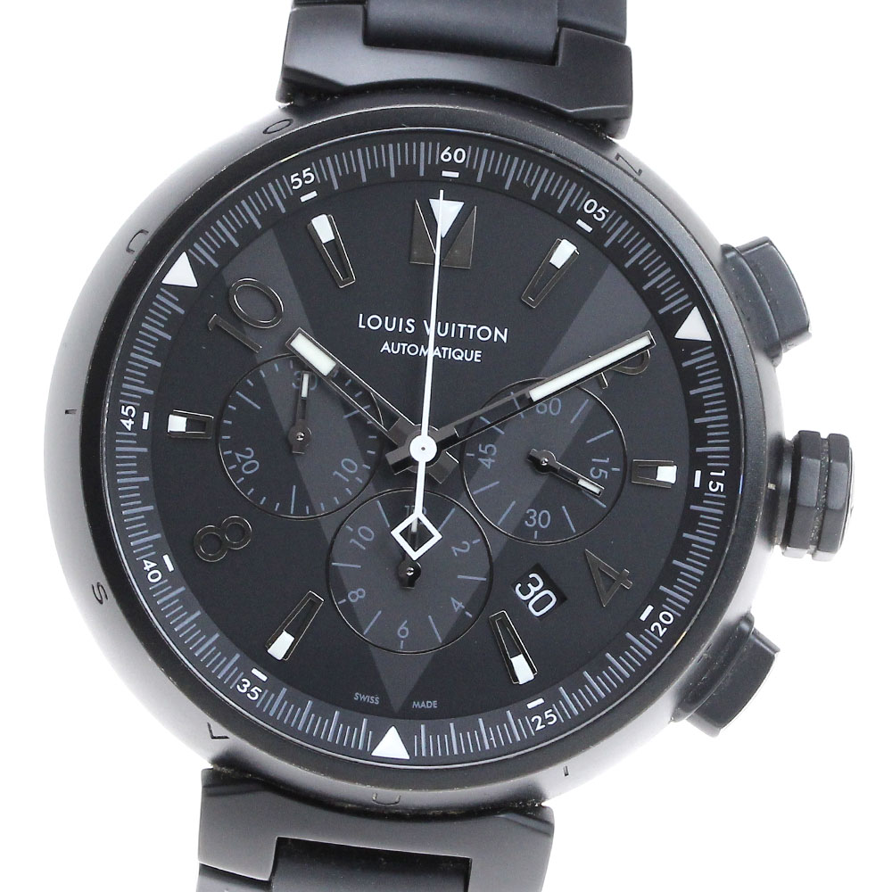 ルイヴィトン LOUIS VUITTON Q1A62 タンブール クロノグラフ 自動巻き メンズ 美品 箱保証書付き_698697【中古】 217,850円