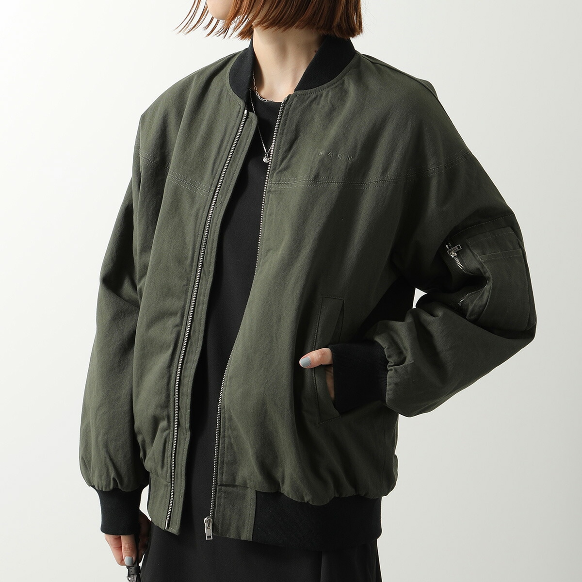 MARNI KIDS マルニ キッズ ブルゾン M01615 M00W1 レディース ガールズ パテッド コットン ボンバージャケット ロゴ刺繍 0M542