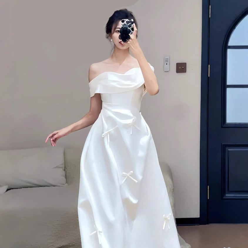 ウェディングドレス 白 結婚式 花嫁 サイズオーダーメイド可能 成人式 お呼ばれ ウェディング 演奏会 二次会 パーティードレス 前撮り ワンピース ロングドレス 266