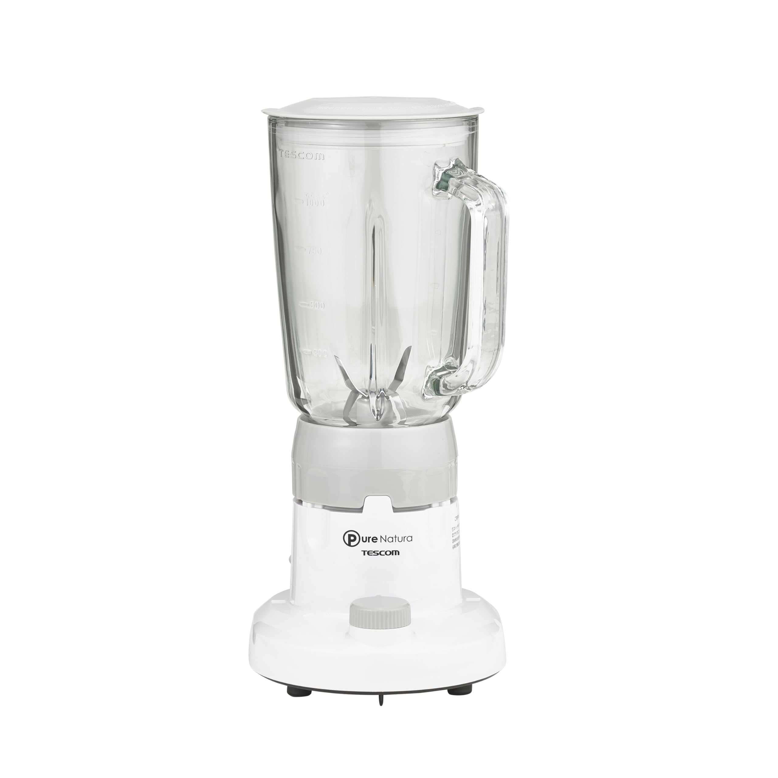 テスコム ミキサー ジュースミキサー 1000ml ガラスボトル コンパクト収納 ラク抜きプラグ ホワイト TMX20A-W