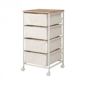 東谷 キャンバスチェスト4段 ホワイト MIP-378 7,585円