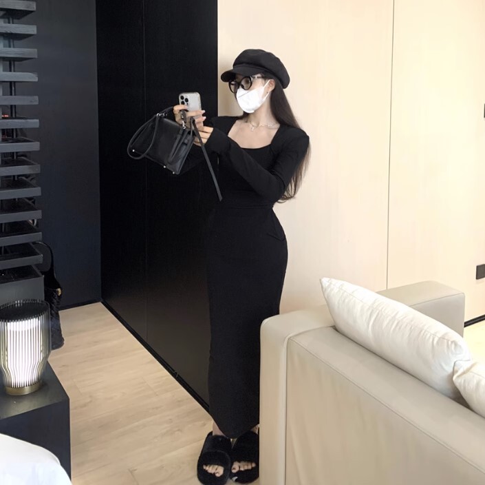 ワンピース ワンピドレス ロング丈 長袖 かわいい 大人可愛い きれいめ カジュアル 大人 上品 おしゃれ お洒落 かっこいい 大人女子 ラブリー キュート ガーリー 個性的 クール セクシー