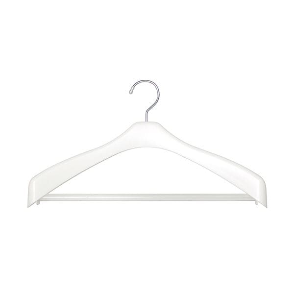 （まとめ）シンコハンガー リビドハンガージャケットストップ42 42cm パールホワイト 1本20セット