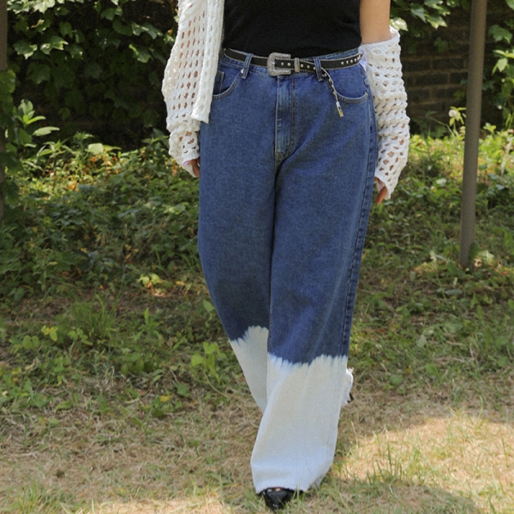 (JSTYLEのイーブレット) イーブレットゴスビンバンドデニムワイドパンツ JSTYLE