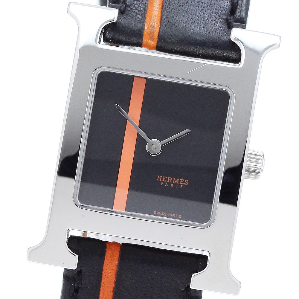 エルメス HERMES HH1.210 Hウォッチ オレンジライン クォーツ レディース 良品 _909148【中古】