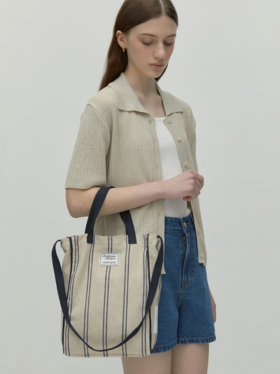 DEPOUND biscuit bag navy stripe