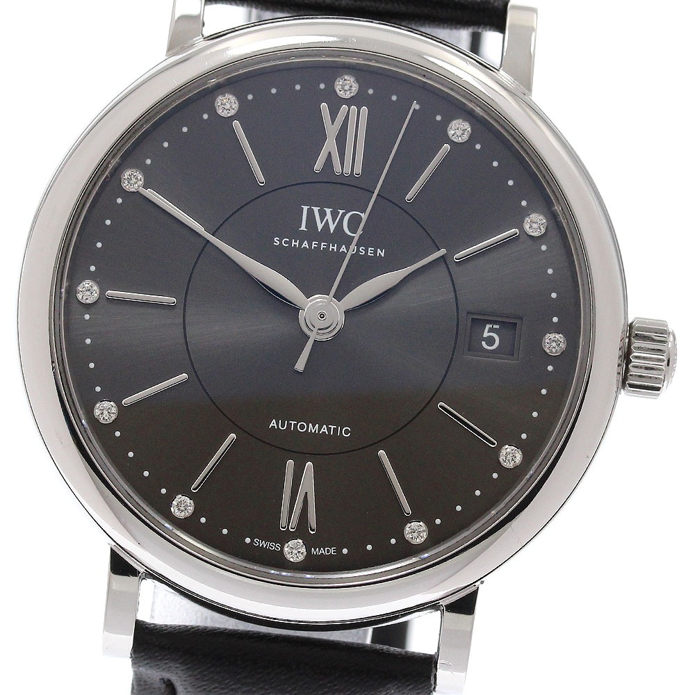 IWC IWC SCHAFFHAUSEN IW458102 ポートフィノ 12Pダイヤ 自動巻き ボーイズ 良品 保証書付き_950675【中古】