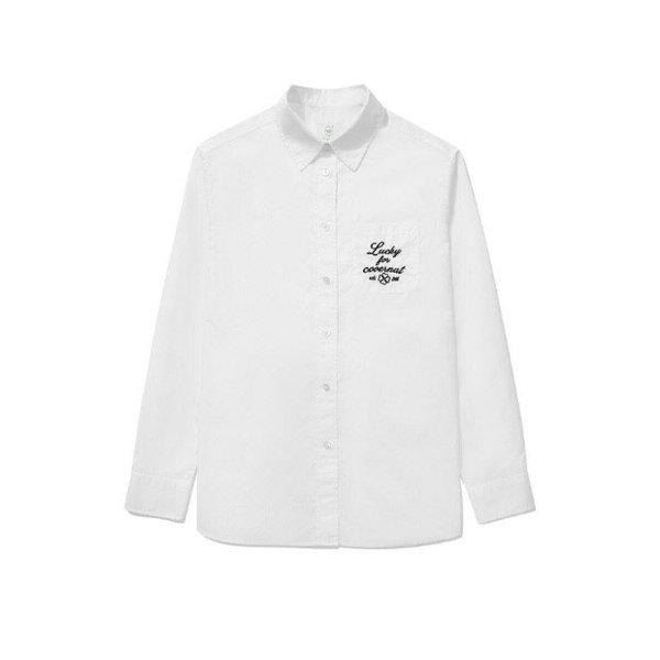 長袖Tシャツ CQK CO2403SH70-WH ウーマン オーバーフィット ポプリンシャツ White