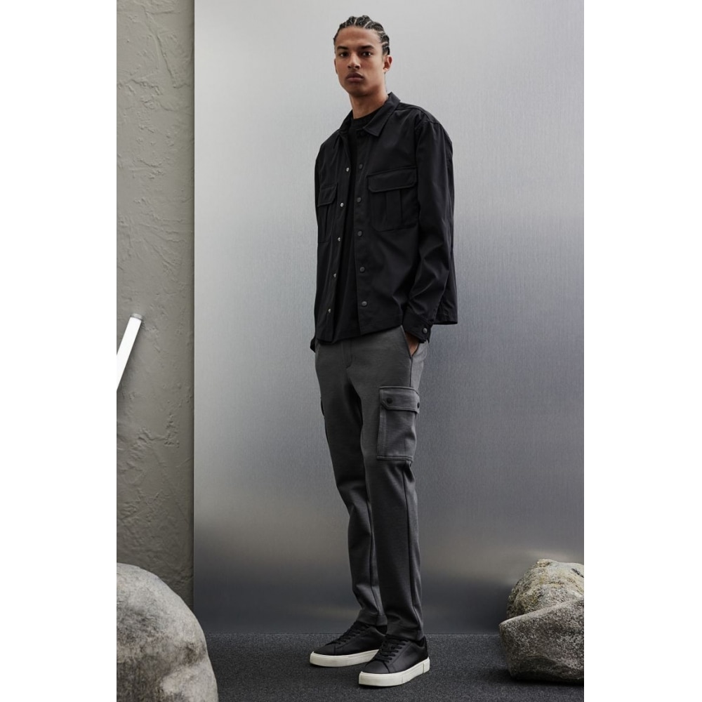 H&M カーゴパンツスリムフィットダークグレー