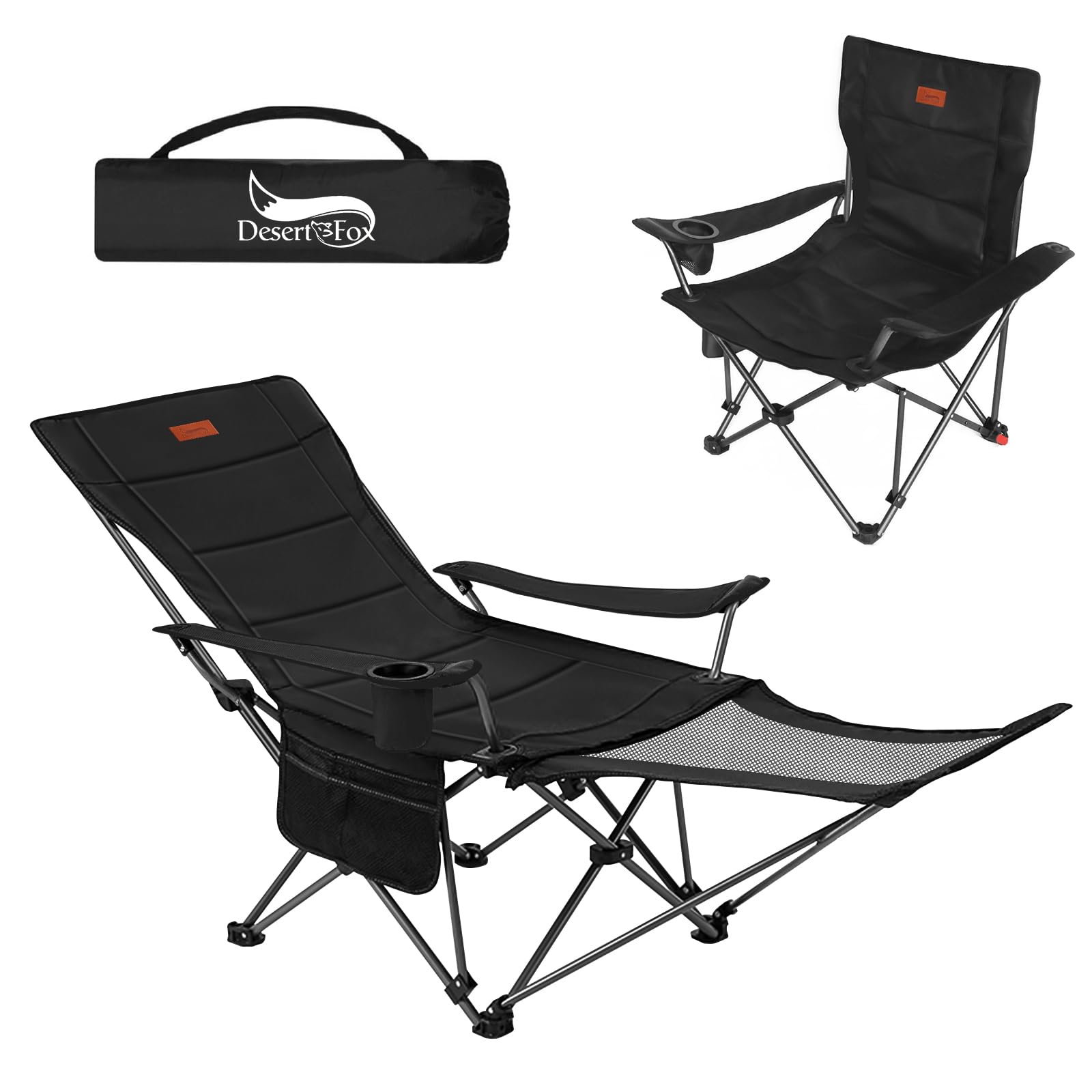 DesertFox リクライニングチェア キャンプ椅子 単品/セット 4way 仮眠 昼寝 4段階調整 四季適用 【メッシュと薄手コットを自由に切り替える】【耐荷重150kg】アウトドアチェア コンパ