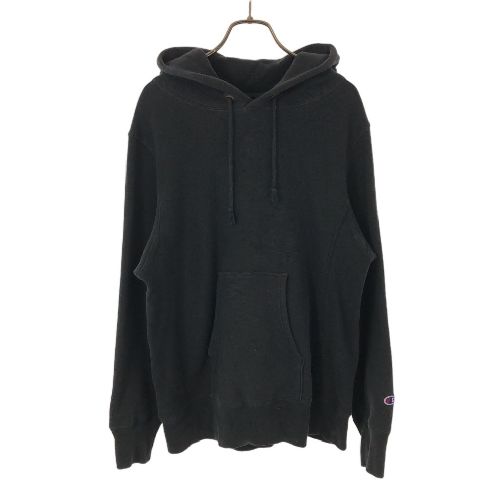 青単 復刻 長袖 リバースウィーブ スウェットパーカー M ブラック 裏起毛 メンズ