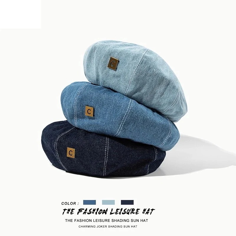 10点セットアルファベットCベレー帽英伦風人気韓国百掛け八角キャップ小顔効果画家帽