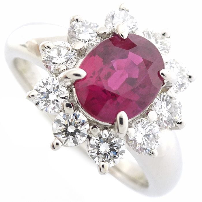 リング 指輪 ルビー1.30ct ダイヤモンド0.65ct 10号 Pt900プラチナ / 64956【中古】