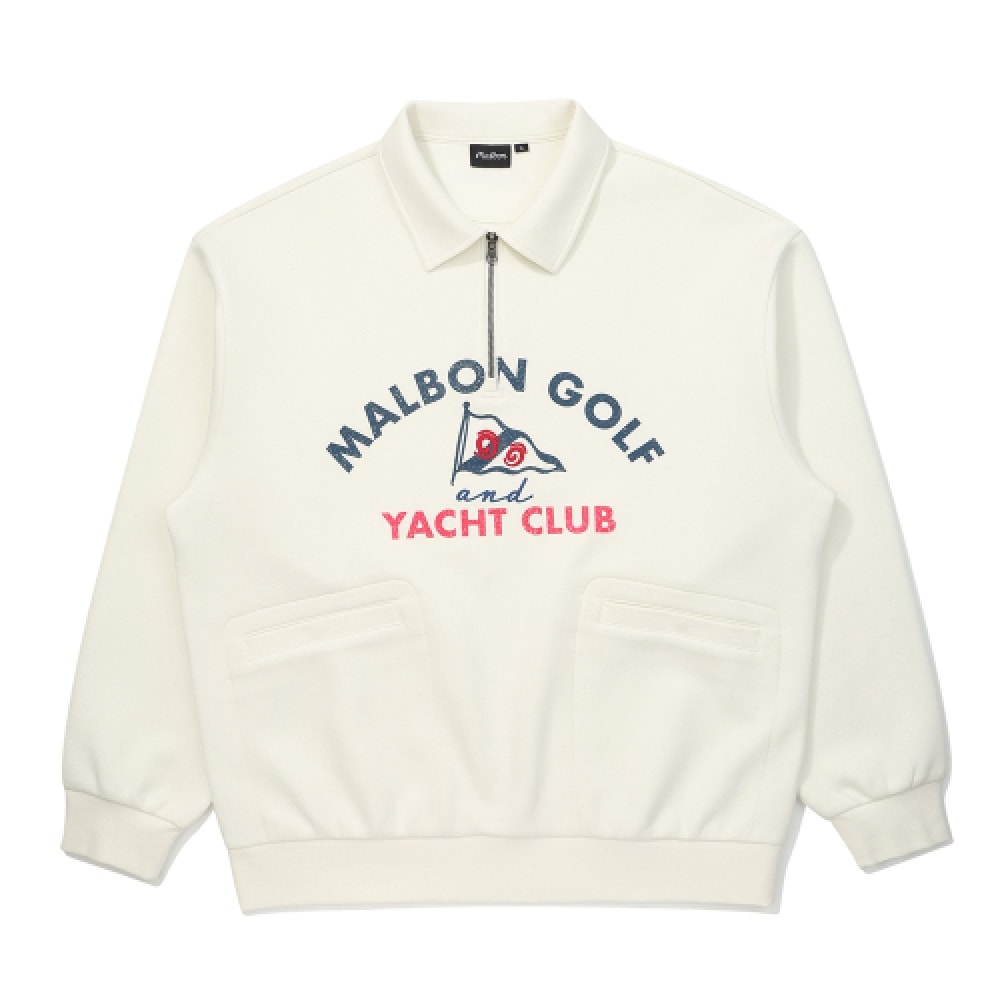 マルボンゴルフカラーエアリーTシャツアイボリー (メンズ)