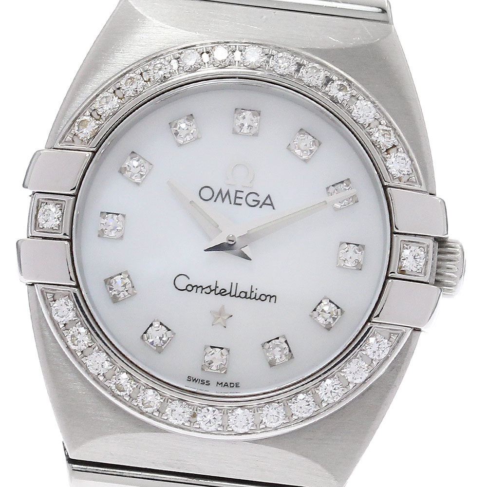 オメガ OMEGA 1589.75 コンステレーション ダブルイーグル 12P ダイヤベゼル クォーツ レディース _954665【中古】
