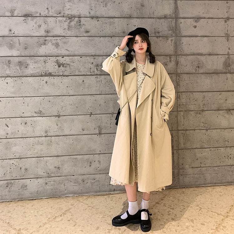 アウター コート トレンチ 長袖 襟付き ロング 薄手 ベージュ 黒 個性的 レディース かわいい お洒落 レトロ 大人女子 ラブリー キュート ガーリー クール モード系 エレガント フォーマル 無