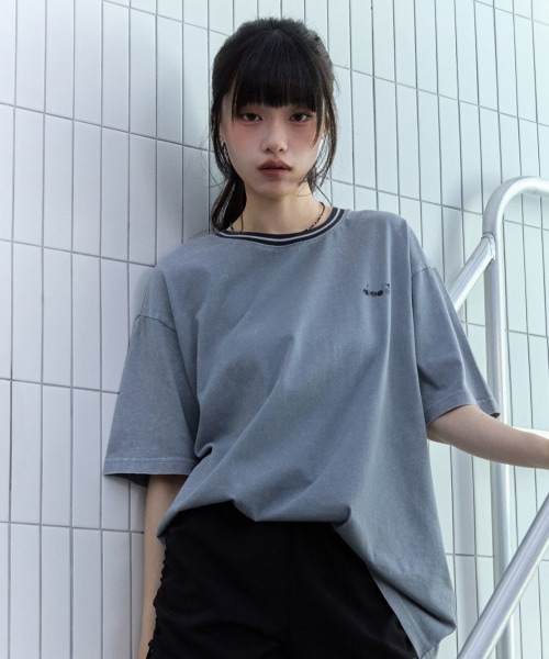 ディアドラウォッシュグラフィックショートスリーブ T シャツグレー