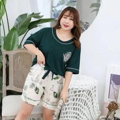 大きいサイズ ウェア 部屋着 パジャマ 体型カバー 上下セット 半 レディース 上下セット