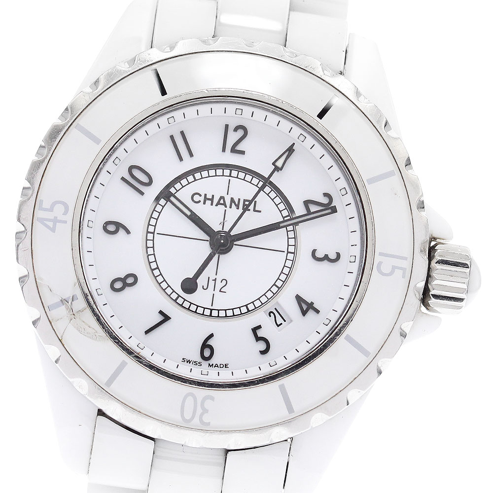 訳あり シャネル CHANEL H0968 J12 33ｍｍ 白セラミック クォーツ レディース 保証書付き_890388【中古】