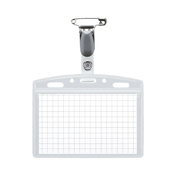 コクヨ タッグ名札(PETケース・チャックなし) 強力イタメンクリップ 名刺用 ヨコ型 ナフ-155N 1セット(10個)