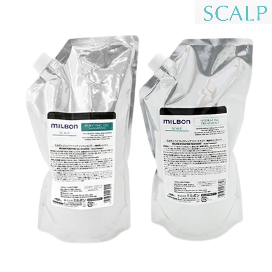 (セット) MILBON ルボン スカルプ ピュリファイング ジェルシャンプー 1000ml ＆ スカルプ ハイドレイティング トリートメント 1000g