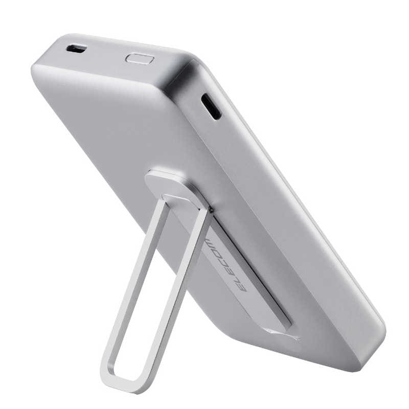 エレコム　ELECOM　ワイヤレスモバイルバッテリー 10000mAh 最大20W 入出力(Type-C×2) スタンド付き ホワイト　DE-C54-10000WH