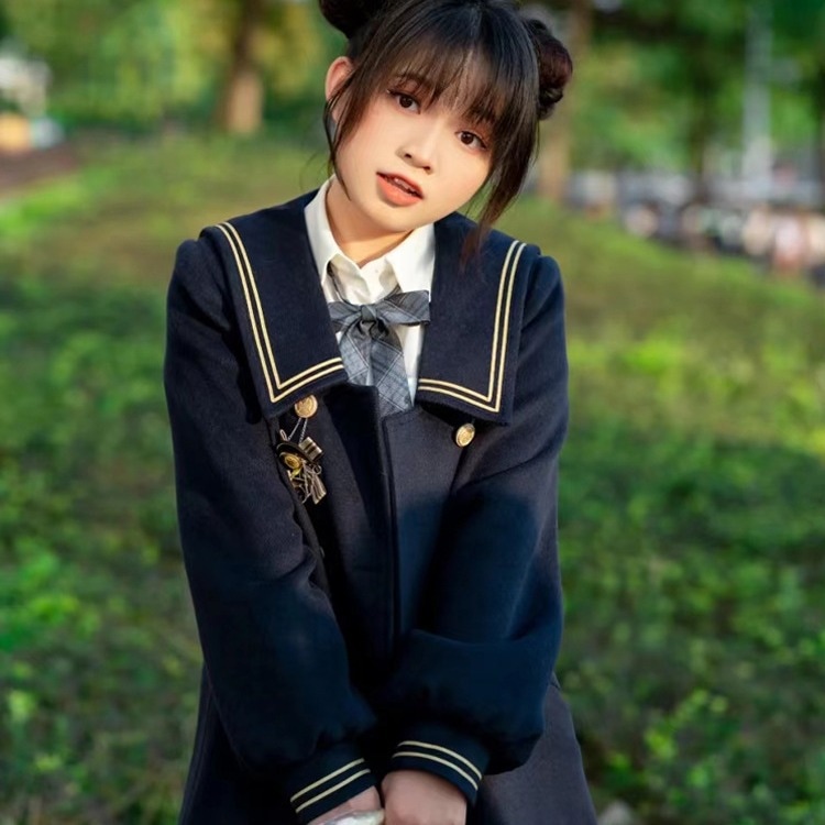 Jk ホーンボタンコート クォーター カレッジ スモール ウール ジャケット 中綿入り 厚手スタイル