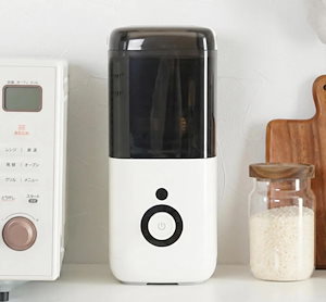 atRise 精米機 コンパクト スリム デザイン 幅15cm 省スペース 米ぬか活用 ホワイト