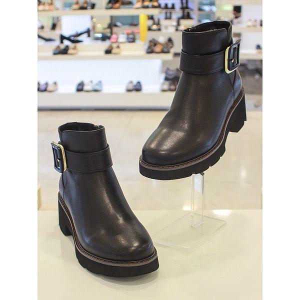 女性ツートンバックルチャンキーヒールチェルシーアンクルブーツ 712446003 _P375923035