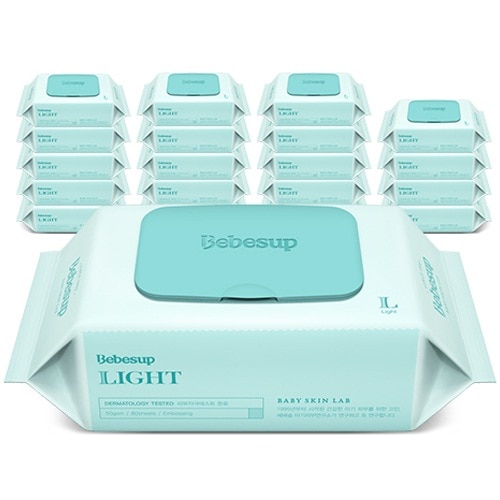 ライトベビーウェットティッシュキャップ型80枚 x 20パック