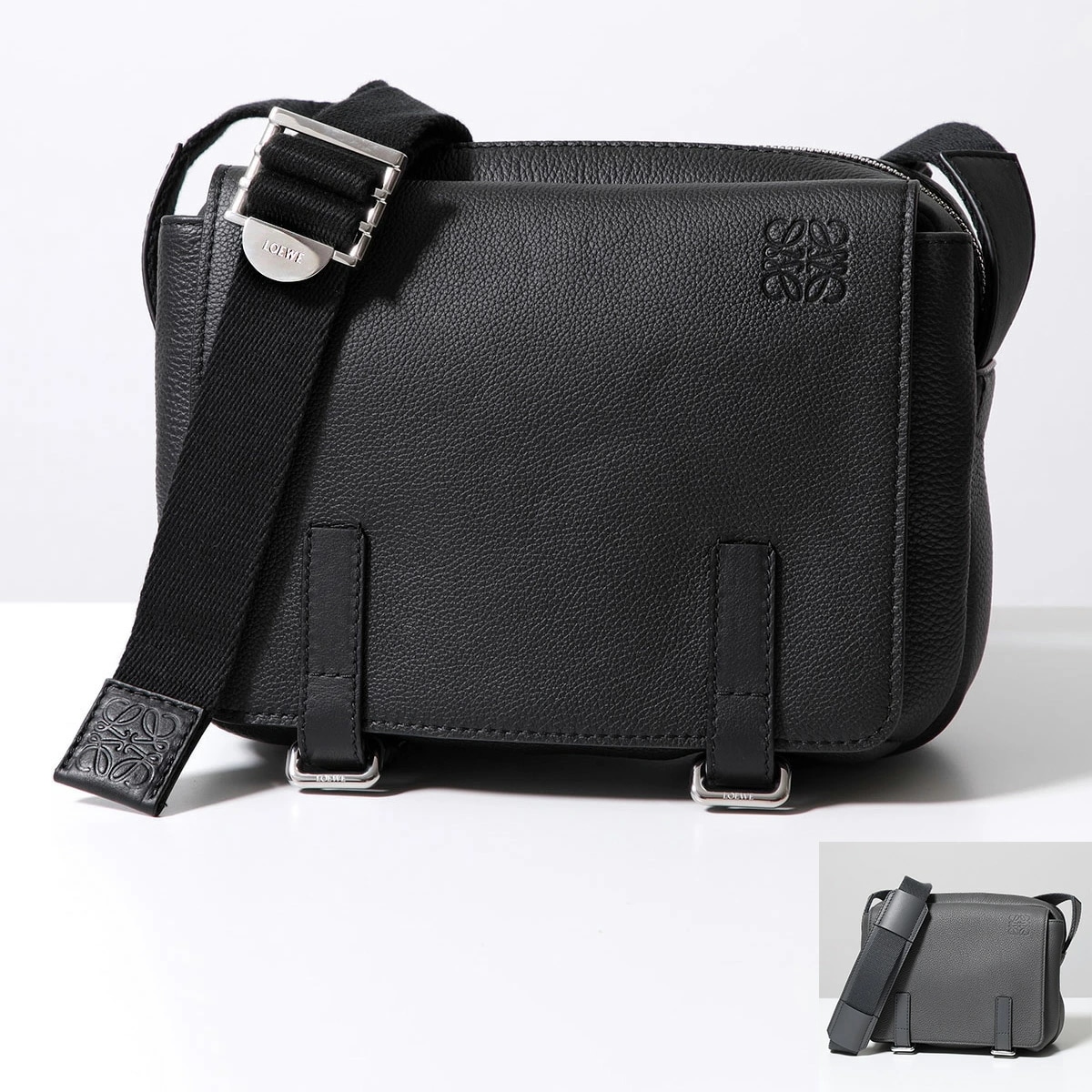 LOEWE ロエベ ショルダーバッグ MILITARY MESSENGE ミリタリー B553A72X22 メンズ クロスボディ レザー アナグラム 鞄 カラー2色