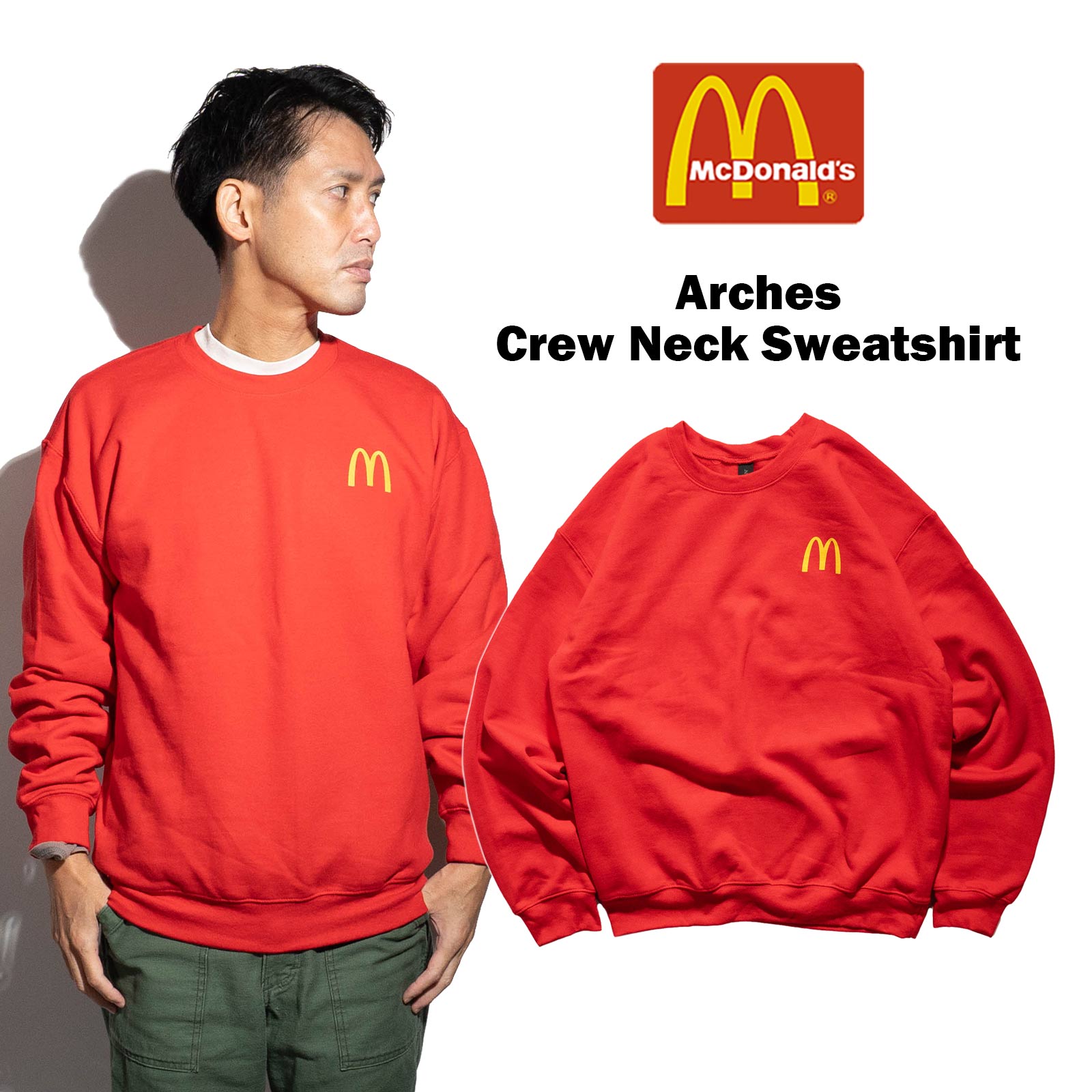 マクドナルド アーチーズ クルーネックスウェットシャツ メンズ S-XXL マック 公認グッズ 買い付け商品 スーベニアグッズ トレーナー