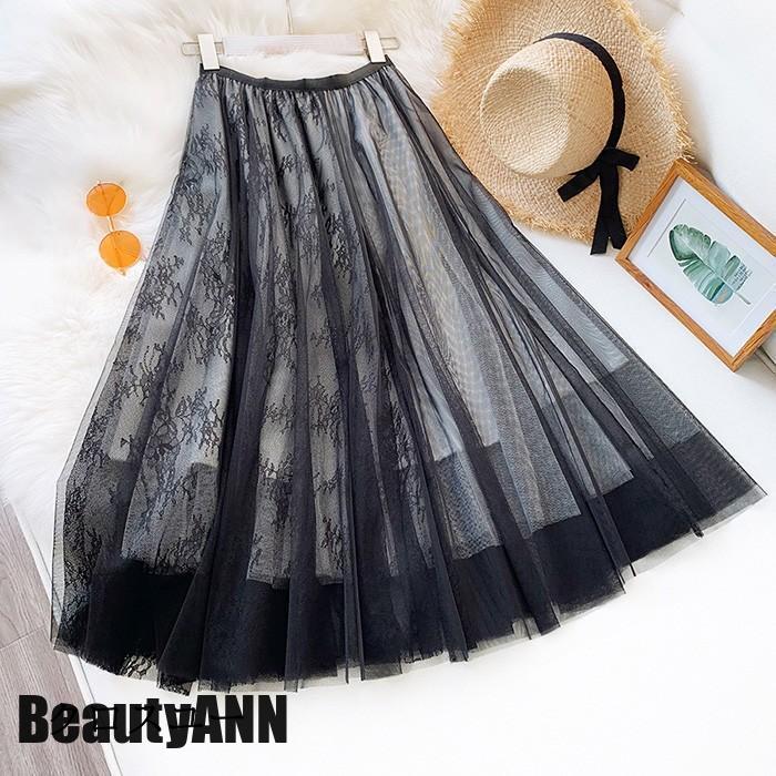 新生活 スカート チュールスカート レディース 春 マキシ丈 プリーツスカート ロングスカート 体型カバー ウエストゴム かわいい 秋物 20代 黒 プレゼント ギフト