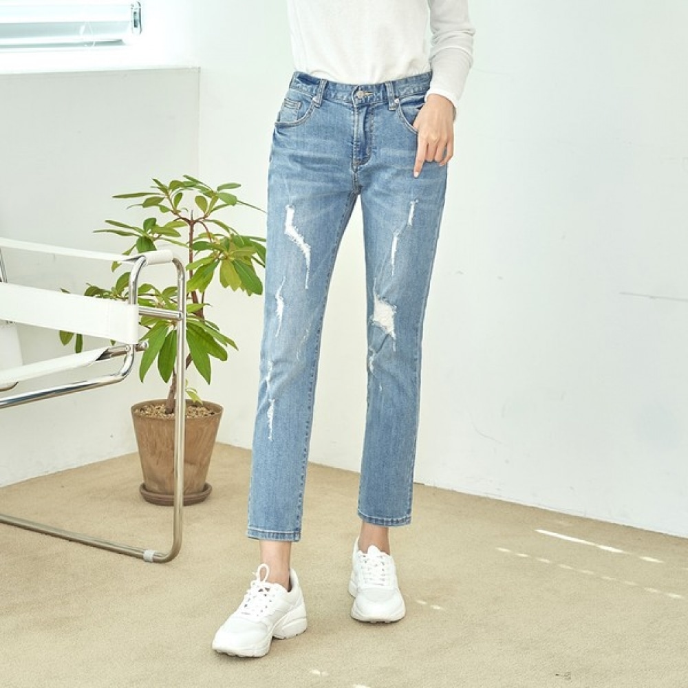 (ジンマニア) とても着心地の良いフェードライトブルービンテージヘジムスパンバギージーンズ 5,349円