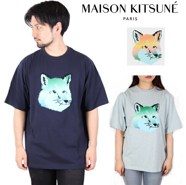 メゾンキツネ Maison kitsune Tシャツ メンズ レディース T フランス ユニセックス 男女兼用 カットソー コットン ロゴ 23ss 2023 新作 父の日 カップルコーデ リンクコー