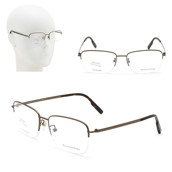 フレームのみ EZ5235-D/V 028 57 Ermenegildo Zegna メガネ 眼鏡 マットブロンズ ハバナ